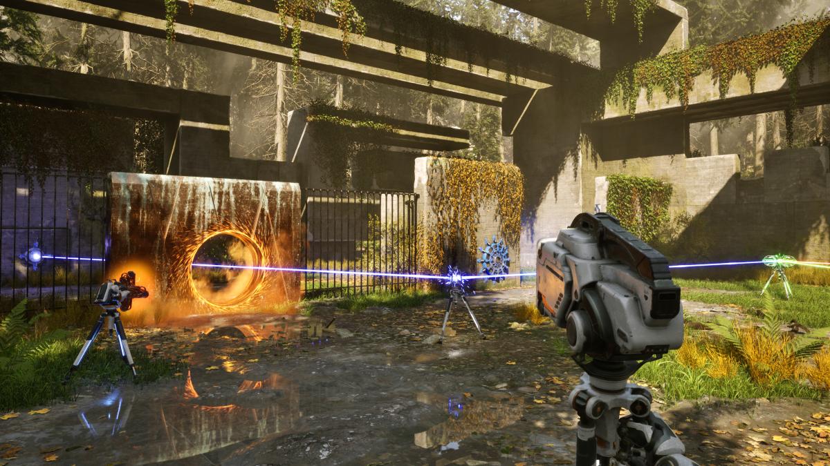 The Talos Principle lasers going through drilled holes